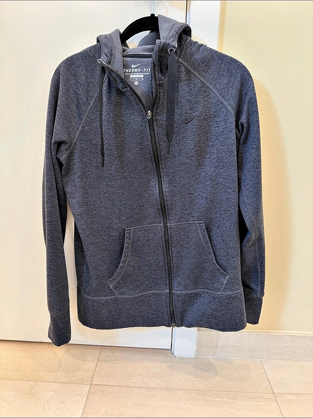 Nike Therma-FIT Full-Zip Fleece Hoodie Gray Size Medium